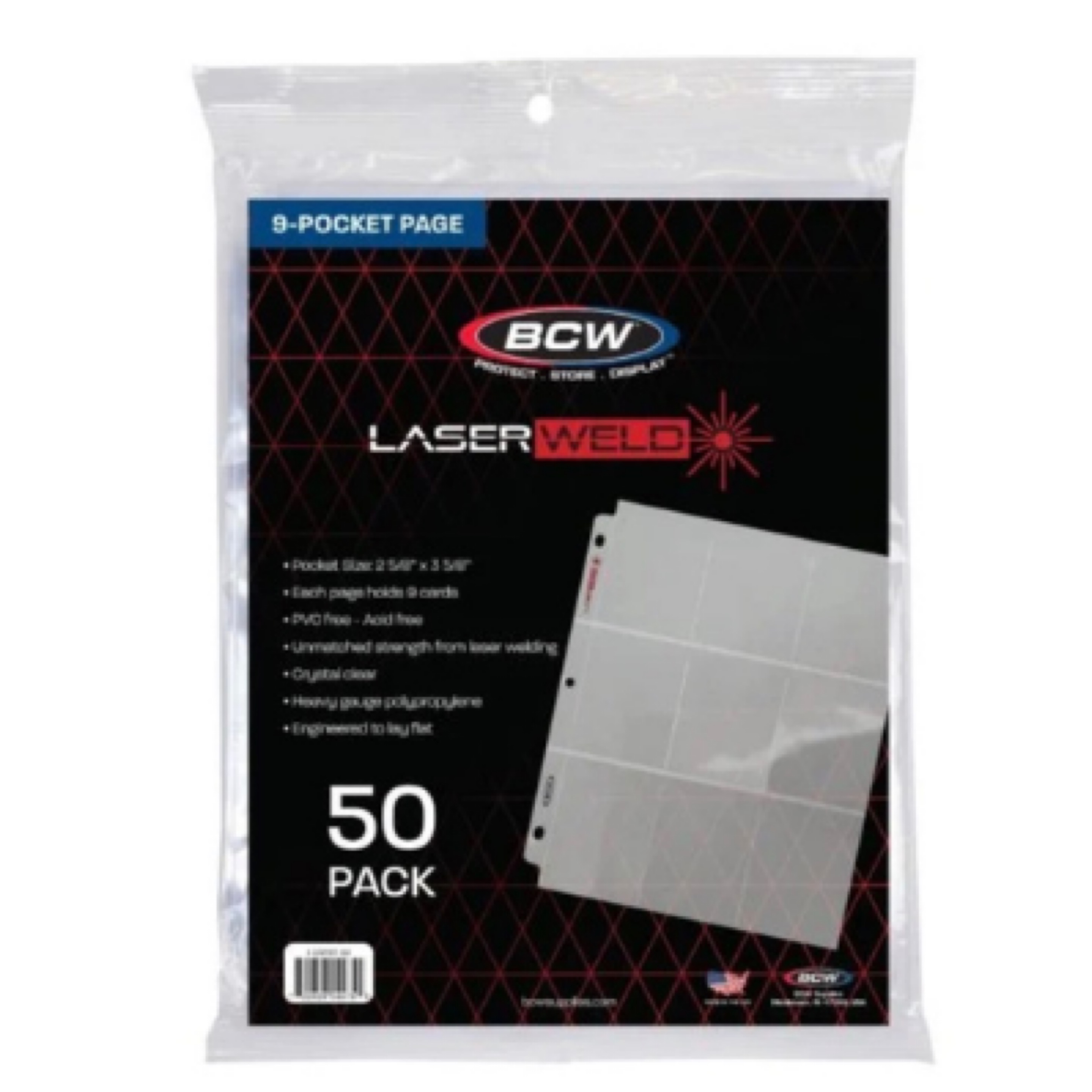 BCW LaserWeld Side-Loading Pages - 9 Pocket